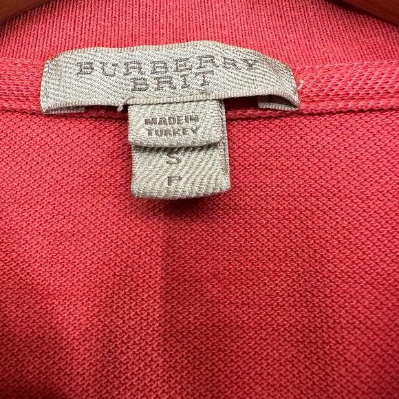 Burberry Women’s Short Sleeve Polo Size Small Red 100% Cotton - Picture 3 of 8